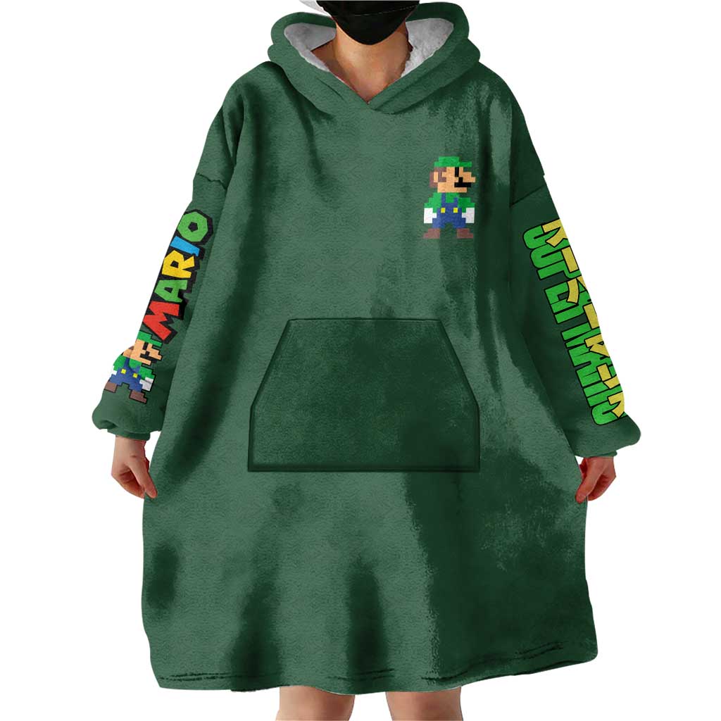 Luigi Mario Bros Wearable Blanket Hoodie Japan Anime Style TS04