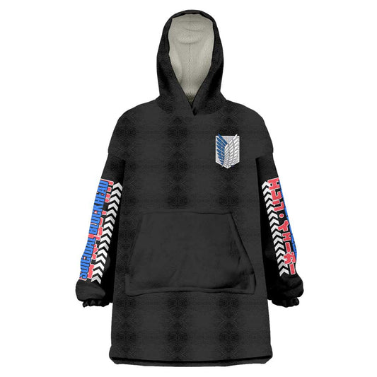 Eren Yeager V2 Attack on Titan Wearable Blanket Hoodie Japan Anime Style TS04