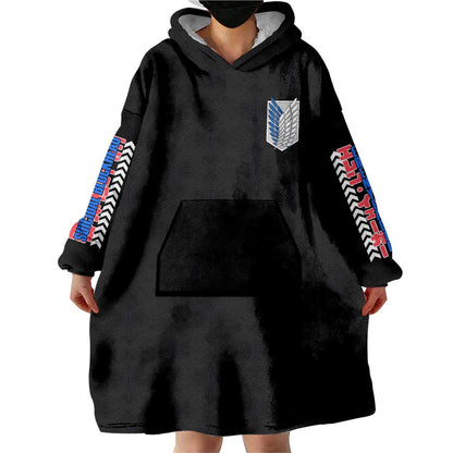 Eren Yeager V2 Attack on Titan Wearable Blanket Hoodie Japan Anime Style TS04