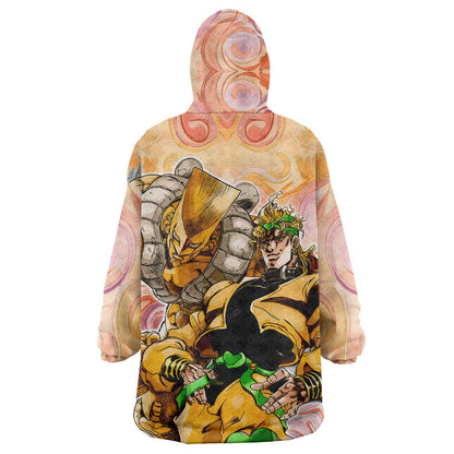 Trippy Dio V2 Jojos Bizarre Adventure Wearable Blanket Hoodie Trippy Mix Anime Style TS04