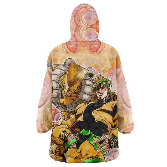 Trippy Dio V2 Jojos Bizarre Adventure Wearable Blanket Hoodie Trippy Mix Anime Style TS04