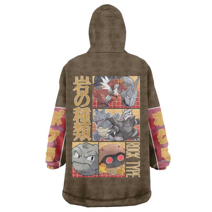 Rock Type Poke Wearable Blanket Hoodie Japan Anime Style TS04