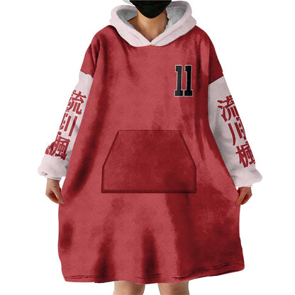 Kaede Rukawa Slam Dunk Wearable Blanket Hoodie Japan Anime Style TS04