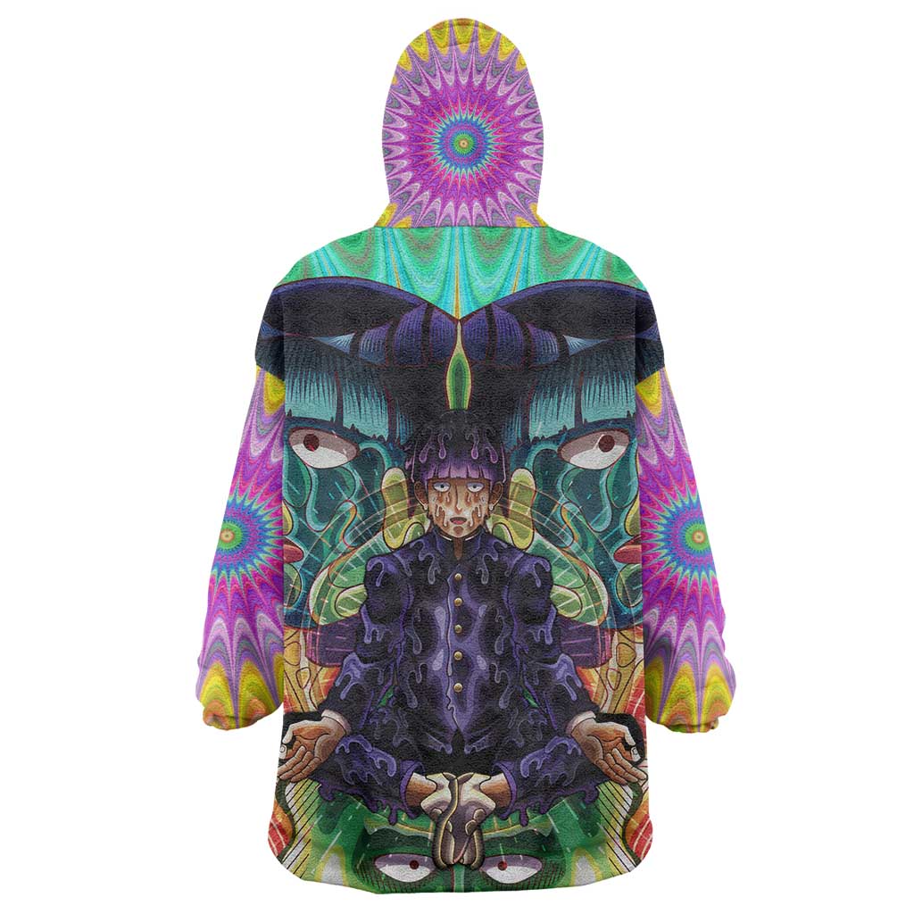 Trippy Meditating Shigeo Kageyama Mob Psycho 100 Wearable Blanket Hoodie Trippy Mix Anime Style TS04