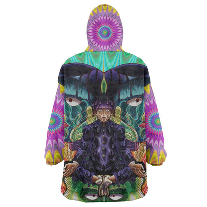 Trippy Meditating Shigeo Kageyama Mob Psycho 100 Wearable Blanket Hoodie Trippy Mix Anime Style TS04
