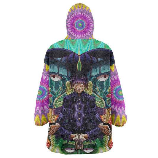Trippy Meditating Shigeo Kageyama Mob Psycho 100 Wearable Blanket Hoodie Trippy Mix Anime Style TS04