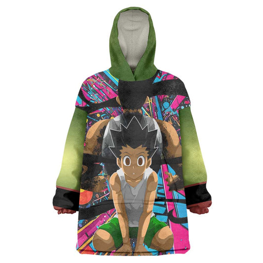 Trippy Gon Freecss Hunter X Hunter Wearable Blanket Hoodie Trippy Mix Anime Style TS04