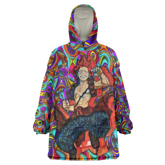 Trippy Kirishima Red Riot My Hero Academia Wearable Blanket Hoodie Trippy Mix Anime Style TS04