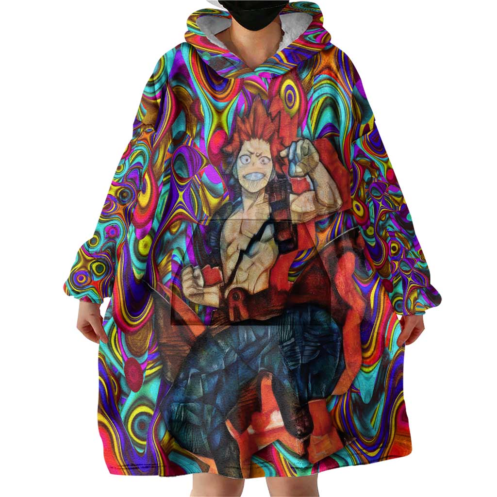 Trippy Kirishima Red Riot My Hero Academia Wearable Blanket Hoodie Trippy Mix Anime Style TS04