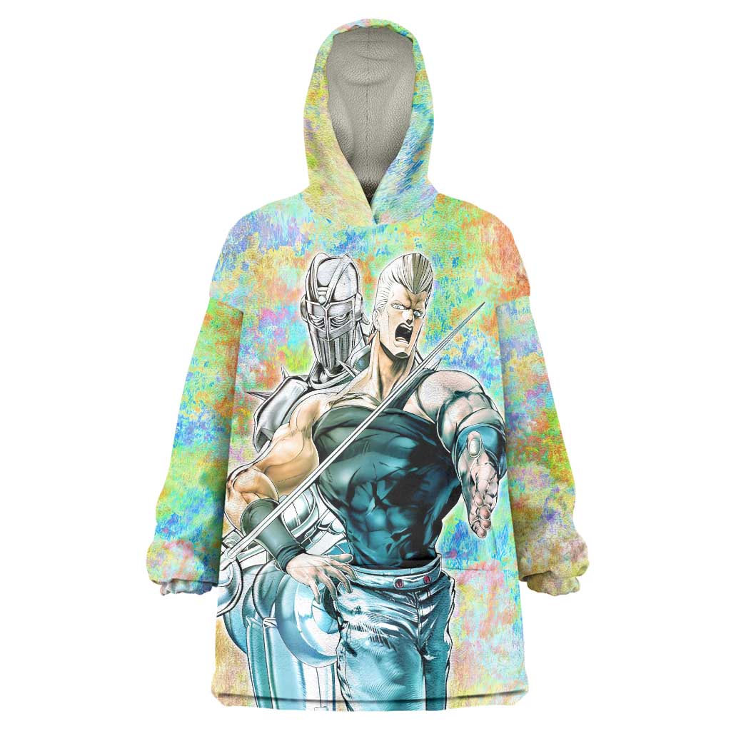Trippy Polnareff Silver Chariot Jojos Bizarre Adventure Wearable Blanket Hoodie Trippy Mix Anime Style TS04