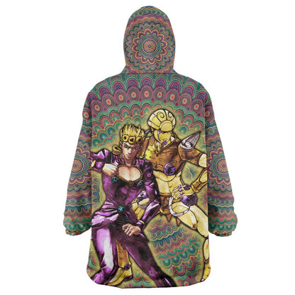 Trippy Giorno Giovanna Golden Wind Jojos Bizarre Adventure Wearable Blanket Hoodie Trippy Mix Anime Style TS04