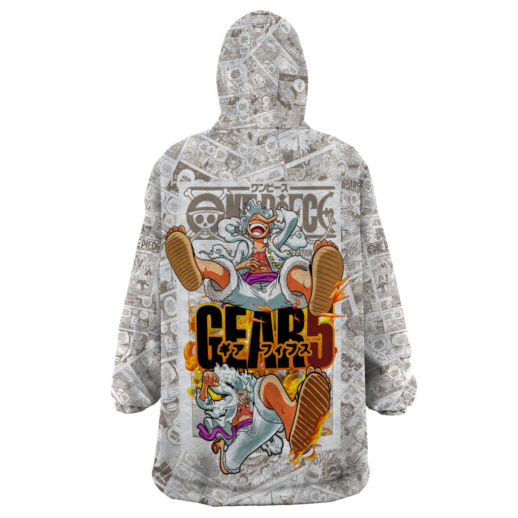 Luffy Gear Five Manga Panels Wearable Blanket Hoodie TS07