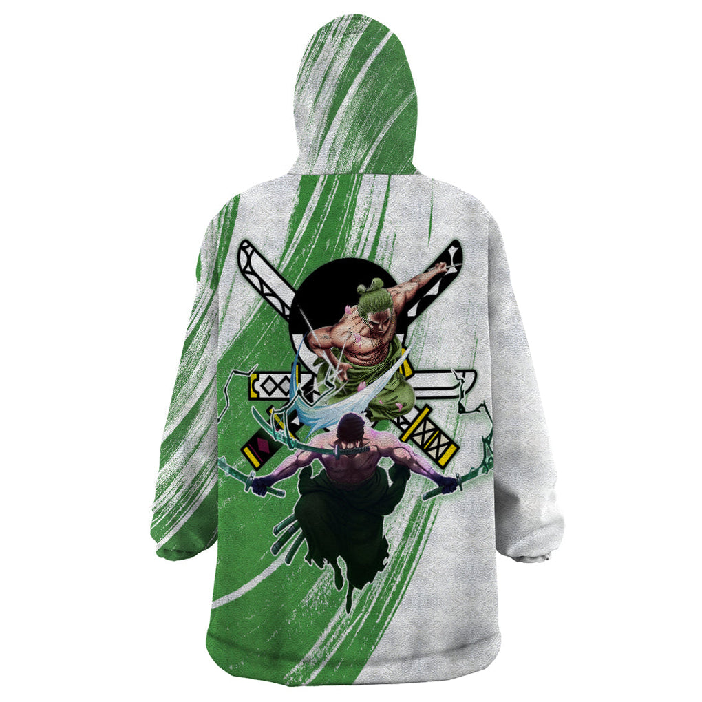 One Piece Wearable Blanket Hoodie Roronoa Zoro Wano Swordman TS07