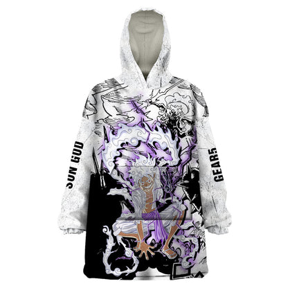 Luffy Strawhat Gear Five Wearable Blanket Hoodie Kaminari TS07