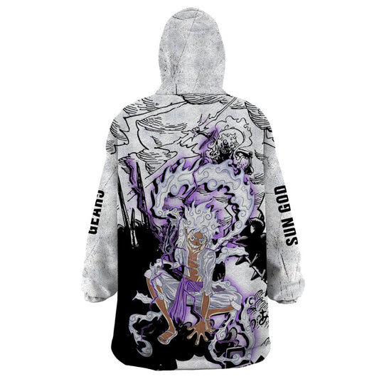 Luffy Strawhat Gear Five Wearable Blanket Hoodie Kaminari TS07