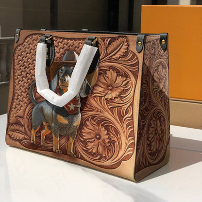 Dachshund Leather Bag Cowboy Doxie