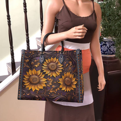 Leather Bag Sunflower Hope Love