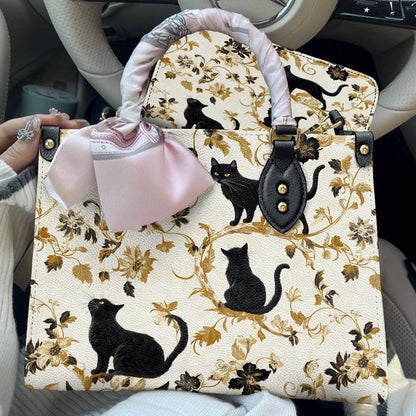 Leather Bag Midnight Black Cats