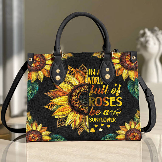 Leather Bag Be a Sunflower