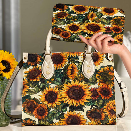 Leather Bag Vintage Sunflower