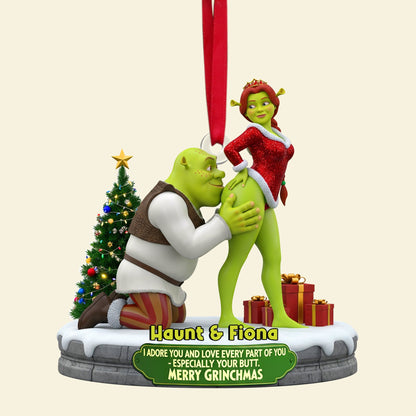 Cheeky Kisses Couple Ornament - Personalized Christmas Gifts For Couple