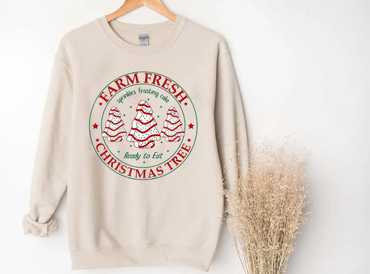 Farm Fresh Christmas Tree Cakes Sweatshirt, Christmas Tree Cake T-shirt, Farm Fresh Christmas Tree Cakes Christmas, Christmas Sweatshirt, Christmas Tree Farm Sweatshirt