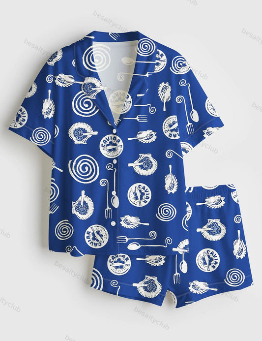 Caviar Dreams Short Sleeve Satin Pajama Set