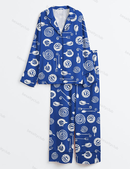 Caviar Dreams Long Sleeve Satin Pajama Set