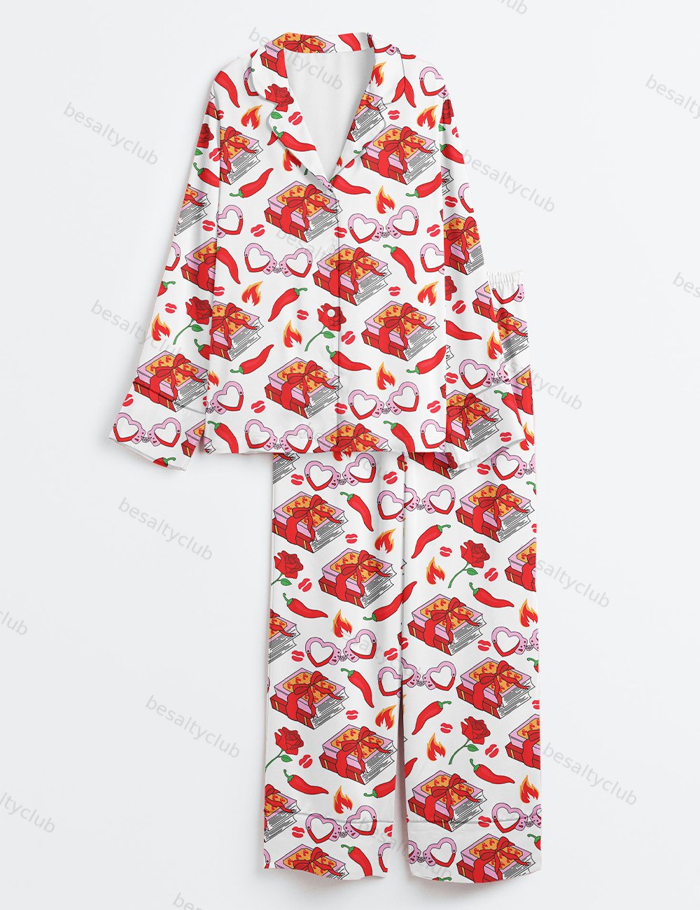 Spicy Smutty Book  Reading Book Lover Long Sleeve Satin Pajama Set