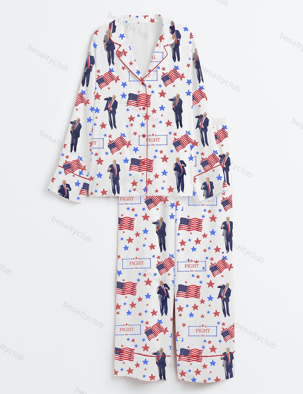 Trump 47th Fight Long Sleeve Pajama Set