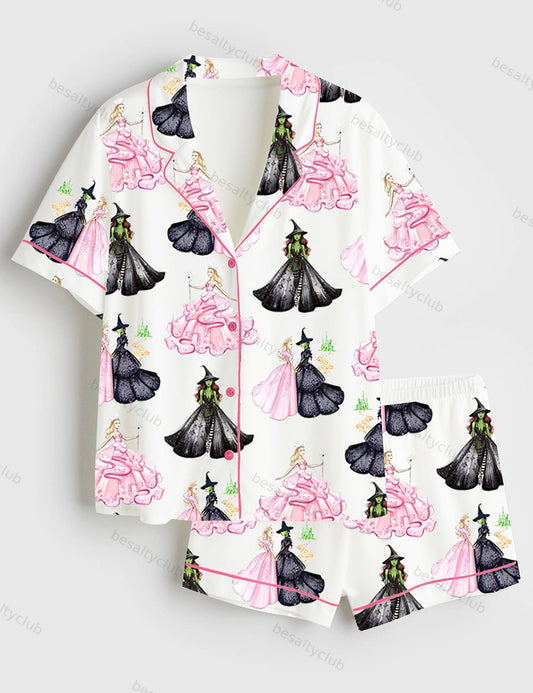 Wicked Print Satin Pajama Set