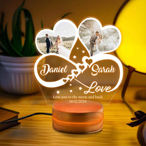 Personalized Couple Photo Led Lamp, Infinity Heart Valentines Gift, Couple Picture Night Light, Anniversary Gifts For Him/Her, Wedding Gift