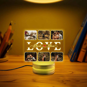 Personalised Photo Couple Night Light, Custom Name Night Light, LED Night Light, Bedroom Lamp, Together Couple Gift, Gift For Her/ Him