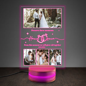 Custom Photo Collage LED Light, Personalized Photo Frame Light, Custom Photo Plaque, Photo Night Lamp,Personalized Night Light, Wedding Gift