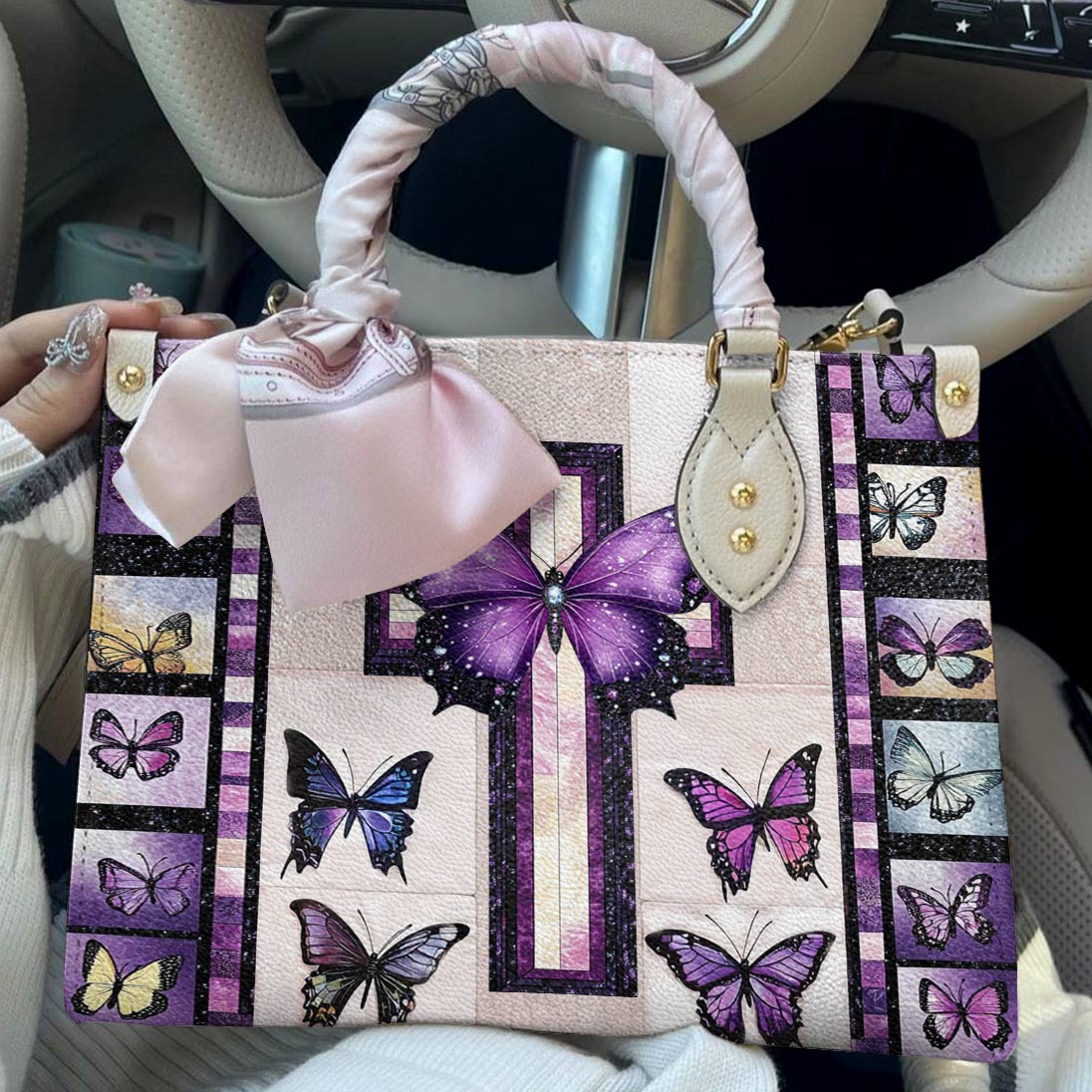 Leather Bag Butterfly Blessings