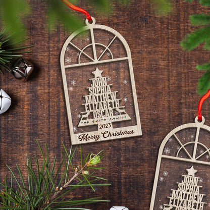 Personalized Family With Beagle Dog Ornament Christmas, Christmas Tree Ornament, Ornament Dog