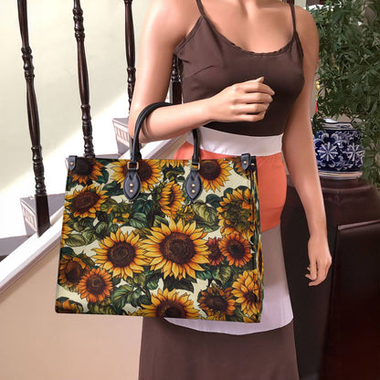 Leather Bag Vintage Sunflower
