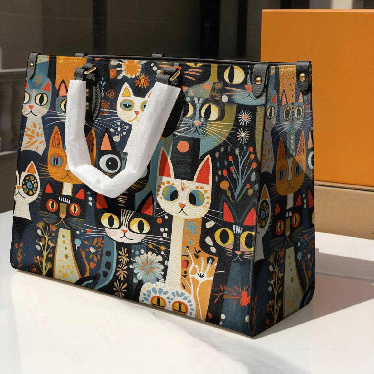 Leather Bag Curious Folk Cats