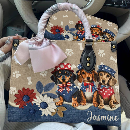 Lorva Leather Bag Personalized Happy Independence Day