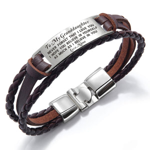 Nana To Granddaughter - I Believe In You Leather Bracelet