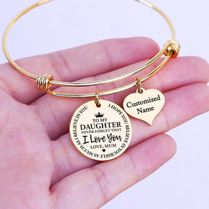Mum To Daughter - I Love You Customized Name Bracelet