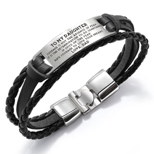 Dad To Daughter - Have Courage To Love Your Dreams Leather Bracelet
