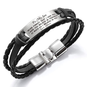 Mom To Son - I Believe In You Leather Bracelet