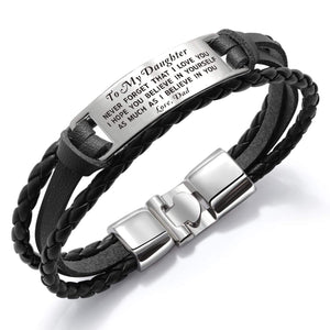 Dad To Daughter - I Believe In You Leather Bracelet