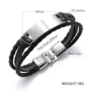 Dad To Son - I Believe In You Leather Bracelet