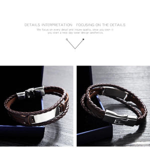 Mom To Son - Always Have Your Back Leather Bracelet