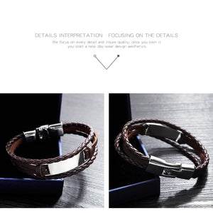 Dad To Son - Always Have Your Back Leather Bracelet