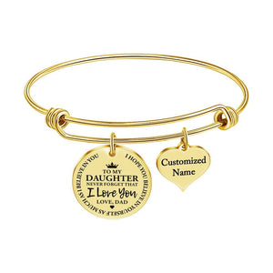 Dad To Daughter - I Love You Customized Name Bracelet