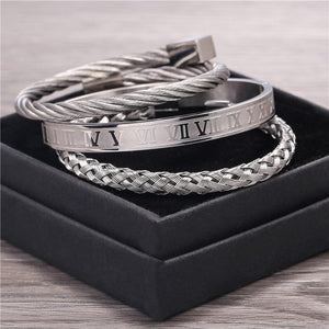 Son To Dad - You Are The World's Best Farmer Bangle Weave Roman Numeral Bracelets