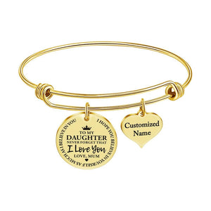 Mum To Daughter - I Love You Customized Name Bracelet